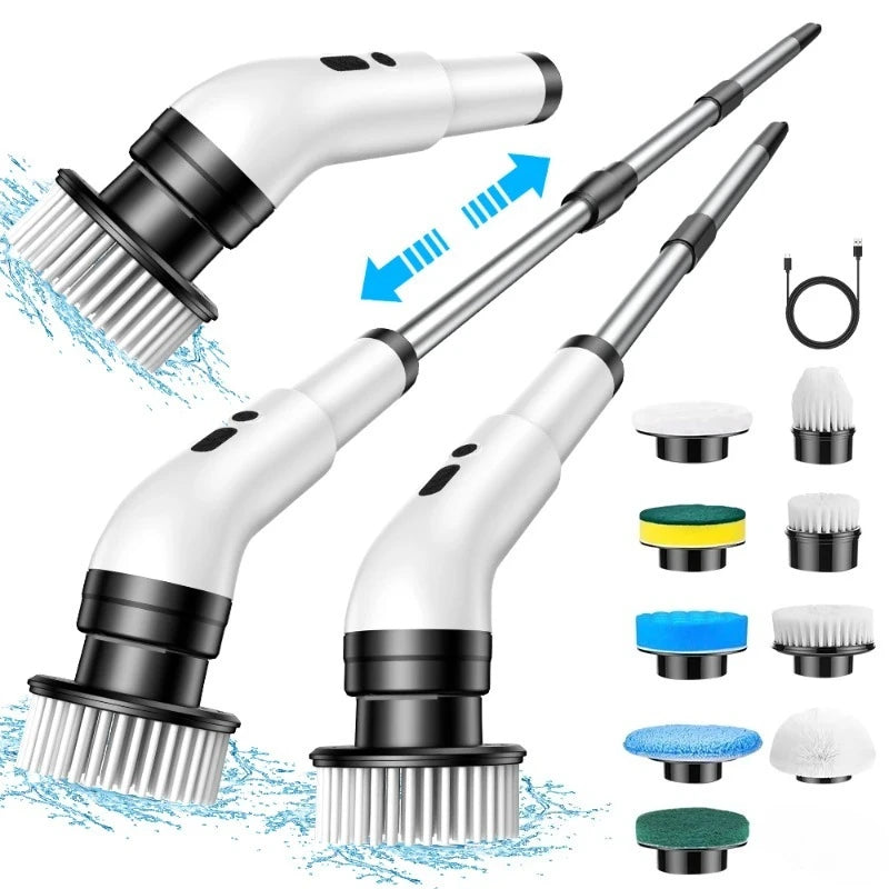 Easy Cleaning Bathroom and Kitchen with Nine in one Electric Cleaning Brush