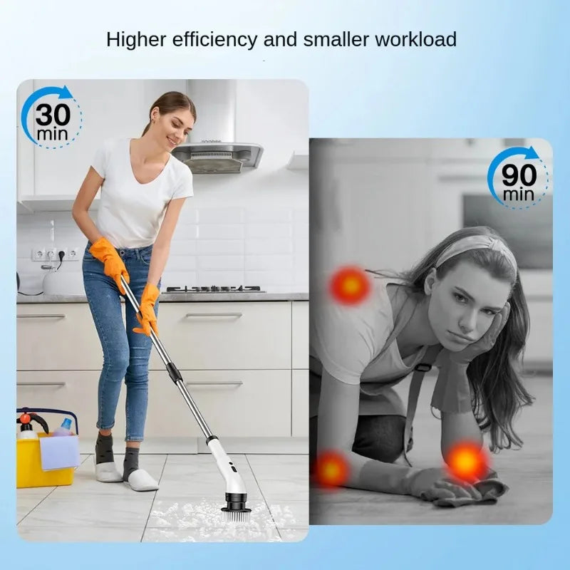 Easy Cleaning Bathroom and Kitchen with Nine in one Electric Cleaning Brush